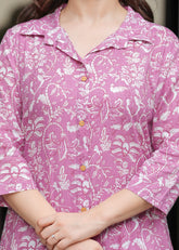 Multy Colore Printed Viscose Rayon Kurta And Pant Set